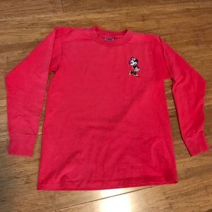 Vintage Minnie Mouse Long Sleeve Shirt Oneita Size Medium - Made In USA